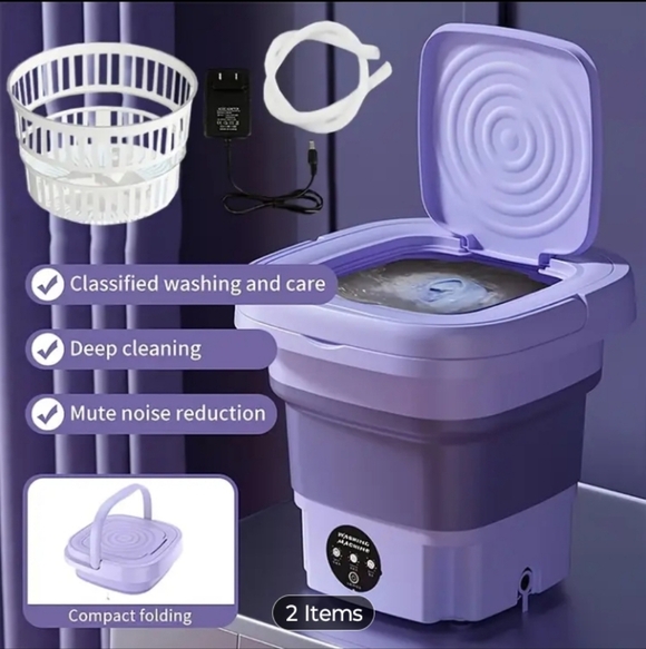 Compact Foldable Washing Machine in Purple - Picture 10 of 10
